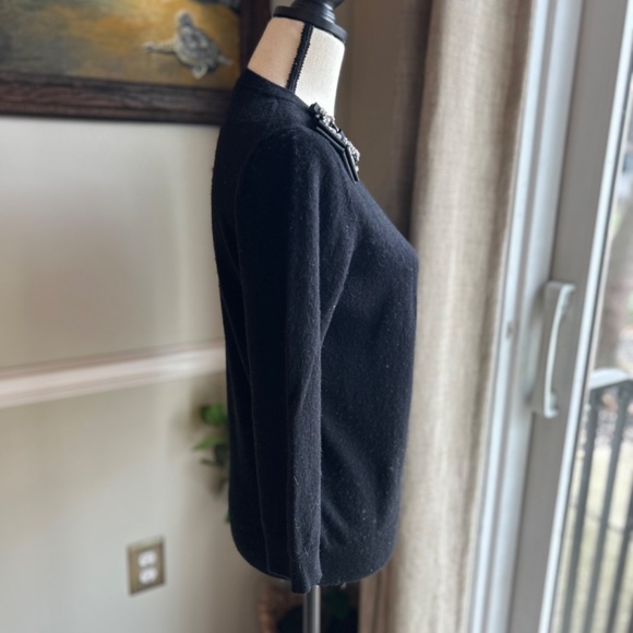 KATE SPADE | Make Magic Embellished Black Bow Crewneck Sweater - Picture 5 of 7